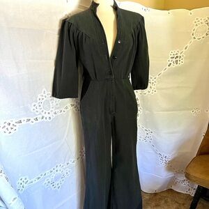 Vintage “Back-Gamin” Retro Black Jumpsuit